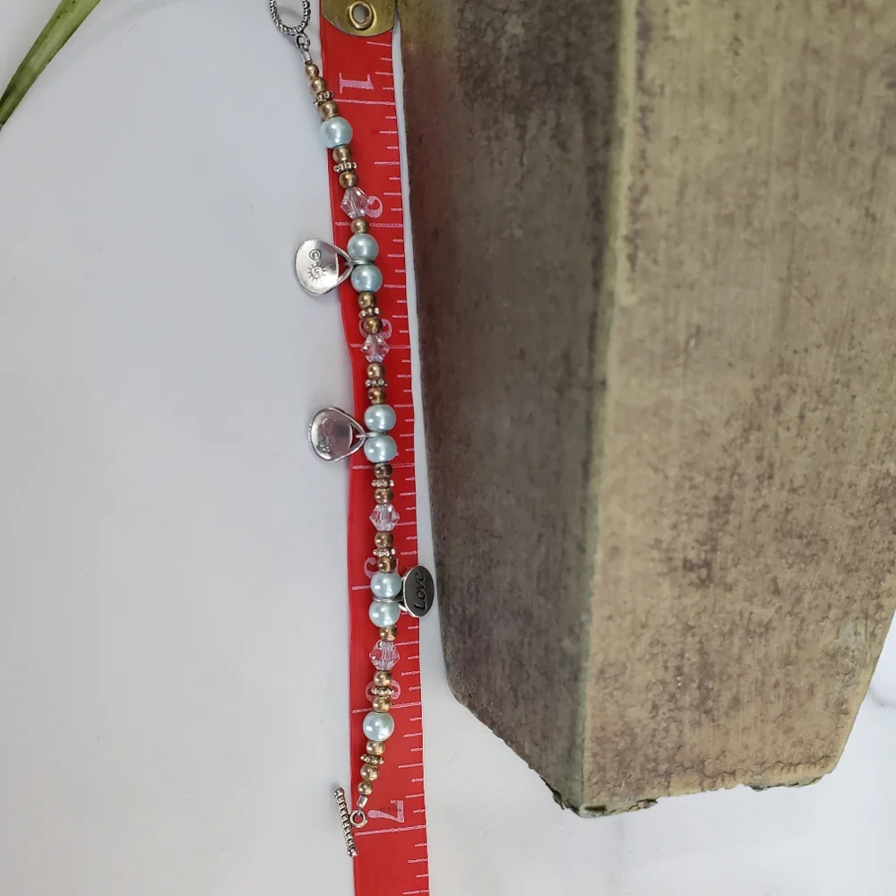 Love Always Niece Silver Crystal Beaded Bracelet SJC